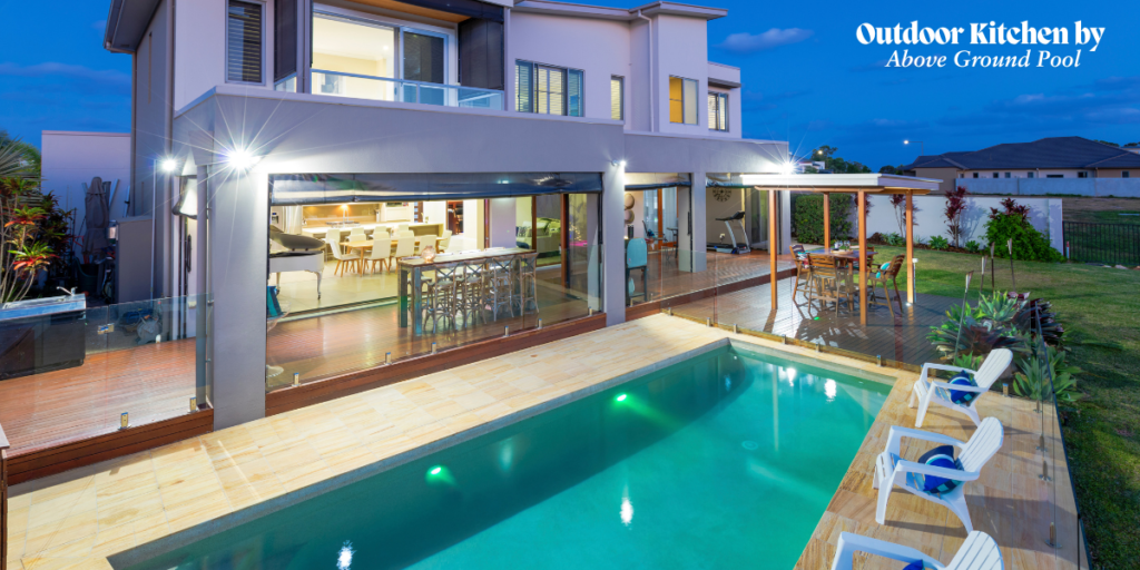 Outdoor Kitchen by Above Ground Pool